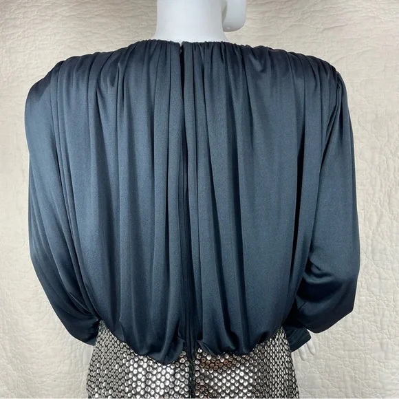 🔥Vintage 70s/80s Saks Fifth Avenue Tadashi Draped Wrap Sequins Party Dress